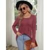 imageOFEEFAN Long Sleeve Shirts for Women Lightweight Crew Neck Casual Tunic TopsS02red