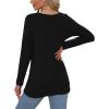 imageOFEEFAN Long Sleeve Shirts for Women Lightweight Crew Neck Casual Tunic TopsS03black