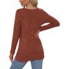 imageOFEEFAN Long Sleeve Shirts for Women Lightweight Crew Neck Casual Tunic TopsS05caramel Orange