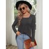 imageOFEEFAN Long Sleeve Shirts for Women Lightweight Crew Neck Casual Tunic TopsS07dark Grey