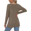 imageOFEEFAN Long Sleeve Shirts for Women Lightweight Crew Neck Casual Tunic TopsS08khaki