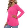 imageOFEEFAN Long Sleeve Shirts for Women Lightweight Crew Neck Casual Tunic TopsS09rose Pink
