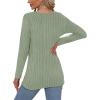 imageOFEEFAN Long Sleeve Shirts for Women Lightweight Crew Neck Casual Tunic TopsS10grass Green