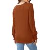 imageOFEEFAN Womens Tunic Tops Ruffle Sleeve Shirts Pleated Front Blouses Fall Travel Outfits S3XLA02caramel