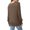 imageOFEEFAN Womens Tunic Tops Ruffle Sleeve Shirts Pleated Front Blouses Fall Travel Outfits S3XLA03coffee