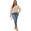 imageOFEEFAN Womens Tunic Tops Ruffle Sleeve Shirts Pleated Front Blouses Fall Travel Outfits S3XLA04khaki