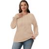imageOFEEFAN Womens Tunic Tops Ruffle Sleeve Shirts Pleated Front Blouses Fall Travel Outfits S3XLA04khaki