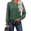 imageOFEEFAN Womens Tunic Tops Ruffle Sleeve Shirts Pleated Front Blouses Fall Travel Outfits S3XLA05army Green