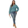 imageOFEEFAN Womens Tunic Tops Ruffle Sleeve Shirts Pleated Front Blouses Fall Travel Outfits S3XLA06turquoise