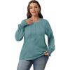 imageOFEEFAN Womens Tunic Tops Ruffle Sleeve Shirts Pleated Front Blouses Fall Travel Outfits S3XLA06turquoise