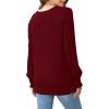 imageOFEEFAN Womens Tunic Tops Ruffle Sleeve Shirts Pleated Front Blouses Fall Travel Outfits S3XLA07burgundy