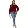 imageOFEEFAN Womens Tunic Tops Ruffle Sleeve Shirts Pleated Front Blouses Fall Travel Outfits S3XLA07burgundy