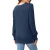imageOFEEFAN Womens Tunic Tops Ruffle Sleeve Shirts Pleated Front Blouses Fall Travel Outfits S3XLA08blue