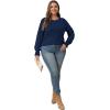 imageOFEEFAN Womens Tunic Tops Ruffle Sleeve Shirts Pleated Front Blouses Fall Travel Outfits S3XLA09navy