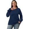imageOFEEFAN Womens Tunic Tops Ruffle Sleeve Shirts Pleated Front Blouses Fall Travel Outfits S3XLA09navy