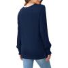 imageOFEEFAN Womens Tunic Tops Ruffle Sleeve Shirts Pleated Front Blouses Fall Travel Outfits S3XLA09navy