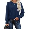 imageOFEEFAN Womens Tunic Tops Ruffle Sleeve Shirts Pleated Front Blouses Fall Travel Outfits S3XLA09navy