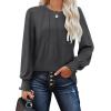 imageOFEEFAN Womens Tunic Tops Ruffle Sleeve Shirts Pleated Front Blouses Fall Travel Outfits S3XLA10darkgrey