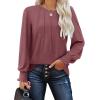 imageOFEEFAN Womens Tunic Tops Ruffle Sleeve Shirts Pleated Front Blouses Fall Travel Outfits S3XLA11maroon