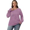 imageOFEEFAN Womens Tunic Tops Ruffle Sleeve Shirts Pleated Front Blouses Fall Travel Outfits S3XLA12taro Purple