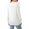 imageOFEEFAN Womens Tunic Tops Ruffle Sleeve Shirts Pleated Front Blouses Fall Travel Outfits S3XLA13white