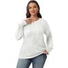imageOFEEFAN Womens Tunic Tops Ruffle Sleeve Shirts Pleated Front Blouses Fall Travel Outfits S3XLA13white