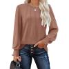 imageOFEEFAN Womens Tunic Tops Ruffle Sleeve Shirts Pleated Front Blouses Fall Travel Outfits S3XLA14nutmeg