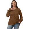 imageOFEEFAN Womens Tunic Tops Ruffle Sleeve Shirts Pleated Front Blouses Fall Travel Outfits S3XLA16brown