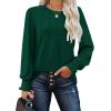 imageOFEEFAN Womens Tunic Tops Ruffle Sleeve Shirts Pleated Front Blouses Fall Travel Outfits S3XLA16green