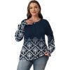 imageOFEEFAN Womens Tunic Tops Ruffle Sleeve Shirts Pleated Front Blouses Fall Travel Outfits S3XLZ01floral Navy