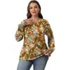 imageOFEEFAN Womens Tunic Tops Ruffle Sleeve Shirts Pleated Front Blouses Fall Travel Outfits S3XLZ02floral Yellow