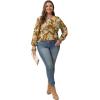 imageOFEEFAN Womens Tunic Tops Ruffle Sleeve Shirts Pleated Front Blouses Fall Travel Outfits S3XLZ02floral Yellow