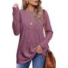 imageOFEEFAN Long Sleeve Shirts for Women Lightweight Crew Neck Casual Tunic TopsC26 Fuchsia