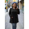 imageOFEEFAN Long Sleeve Shirts for Women Long Sweaters with Pockets Tunic Tops Loose FitA Black