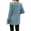 imageOFEEFAN Long Sleeve Shirts for Women Long Sweaters with Pockets Tunic Tops Loose FitB Blue