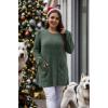 imageOFEEFAN Long Sleeve Shirts for Women Long Sweaters with Pockets Tunic Tops Loose FitB Green