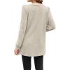 imageOFEEFAN Long Sleeve Shirts for Women Long Sweaters with Pockets Tunic Tops Loose FitBeige