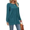 imageOFEEFAN Long Sleeve Shirts for Women Long Sweaters with Pockets Tunic Tops Loose FitMarine Blue
