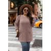 imageOFEEFAN Long Sleeve Shirts for Women Long Sweaters with Pockets Tunic Tops Loose FitRosy Brown