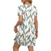 imageOFEEFAN Summer Dresses for Women 2025 Loose V Neck Short Sleeve Casual T Shirt Dress Sundresses Swimsuit Coverup with PocketsFloral 01