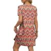 imageOFEEFAN Summer Dresses for Women 2025 Loose V Neck Short Sleeve Casual T Shirt Dress Sundresses Swimsuit Coverup with PocketsFloral 02