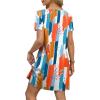 imageOFEEFAN Summer Dresses for Women 2025 Loose V Neck Short Sleeve Casual T Shirt Dress Sundresses Swimsuit Coverup with PocketsFloral 03
