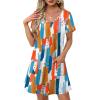 imageOFEEFAN Summer Dresses for Women 2025 Loose V Neck Short Sleeve Casual T Shirt Dress Sundresses Swimsuit Coverup with PocketsFloral 03