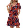 imageOFEEFAN Summer Dresses for Women 2025 Loose V Neck Short Sleeve Casual T Shirt Dress Sundresses Swimsuit Coverup with PocketsFloral 06