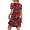 imageOFEEFAN Summer Dresses for Women 2025 Loose V Neck Short Sleeve Casual T Shirt Dress Sundresses Swimsuit Coverup with PocketsFloral 06