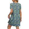 imageOFEEFAN Summer Dresses for Women 2025 Loose V Neck Short Sleeve Casual T Shirt Dress Sundresses Swimsuit Coverup with PocketsFloral 07