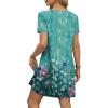 imageOFEEFAN Summer Dresses for Women 2025 Loose V Neck Short Sleeve Casual T Shirt Dress Sundresses Swimsuit Coverup with PocketsFloral 08