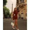 imageOFEEFAN Womens Fall Long Sleeve Mock Neck Dress Basic Party Club Bodycon Mini DressesCaramel