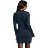 imageOFEEFAN Womens Fall Long Sleeve Mock Neck Dress Basic Party Club Bodycon Mini DressesDarkgreyblue