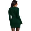 imageOFEEFAN Womens Fall Long Sleeve Mock Neck Dress Basic Party Club Bodycon Mini DressesDeep Green